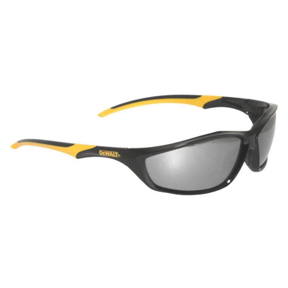 DeWalt Router Safety Glasses, Black/Yellow Frame, Silver Mirror Lens #DPG96-6D