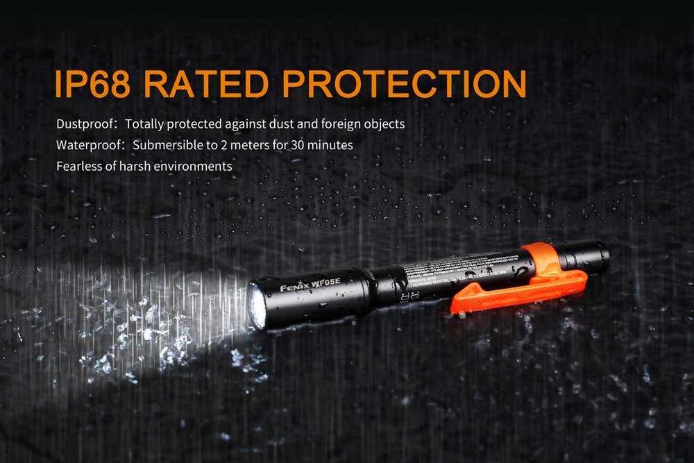 Fenix Intrinsically Safe Flashlight, AAA, 85 Lumens, IP68 Waterproof #WF05E