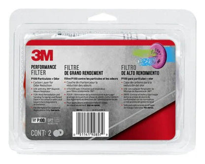 3M P100 Particulate + Odor Filter for Respirator, 2-Pack #2097H2-DC
