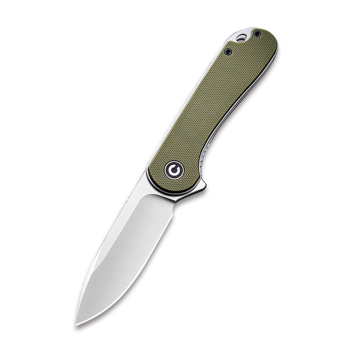 CIVIVI Elementum Knife, Green G10 Handle, Gray Satin Finished Blade #C907E