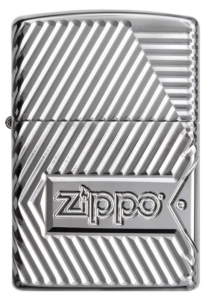 Zippo Bolts Design, 360º MultiCut Engraving, High Polish Chrome Lighter #29672