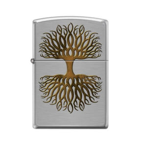 Zippo Tree of Life, Brushed Chrome Genuine Windproof Lighter #200-CI411531