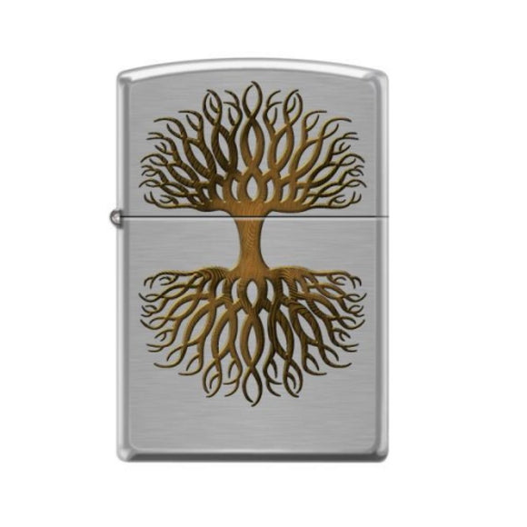 Zippo Tree of Life, Brushed Chrome Genuine Windproof Lighter #200-CI411531