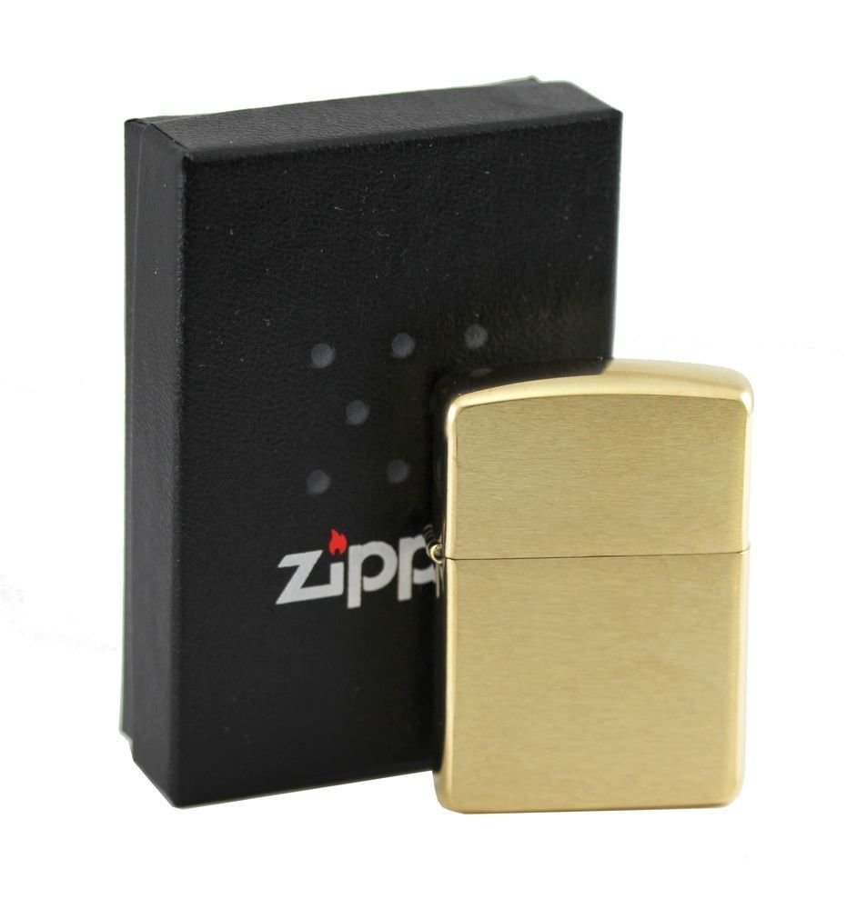 Zippo Armor Lighter, Brushed Brass, Heavy Wall Case #168