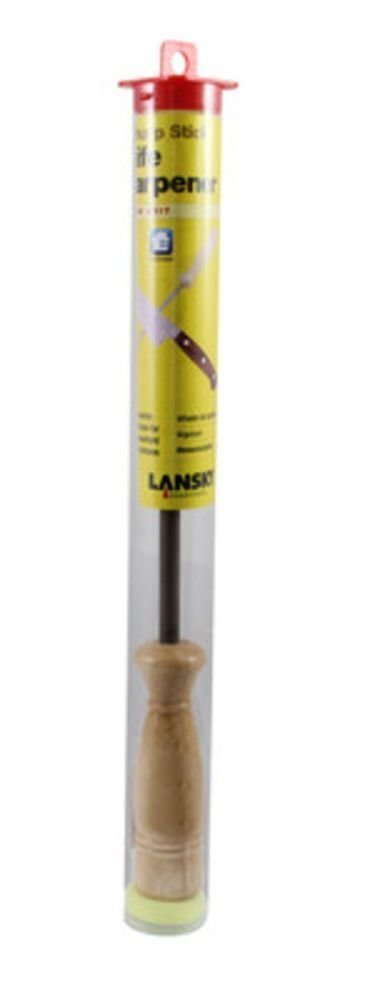 Lansky 8 inch Ceramic Sharpening Rod Wood Handle Medium Grit #LSS8CM