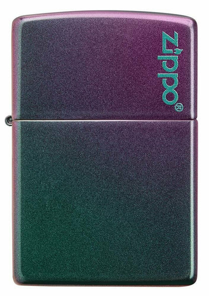 Zippo Iridescent Violet + Logo, Satin Finish Genuine Pocket Lighter NEW #49146ZL