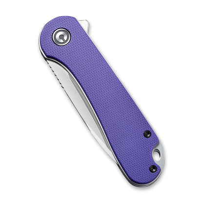 CIVIVI Elementum Knife, Purple G10 Handle, Gray Satin Finished D2 Steel Blade #C907V