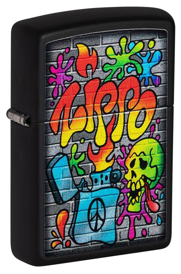 Zippo Street Art Grafitti Design, Black Matte Finish Lighter #49605