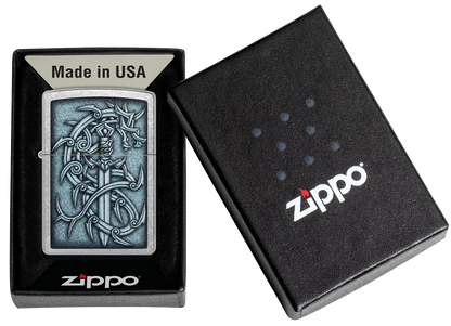 Zippo Medieval Sword and Thorn, Street Chrome Lighter #48365