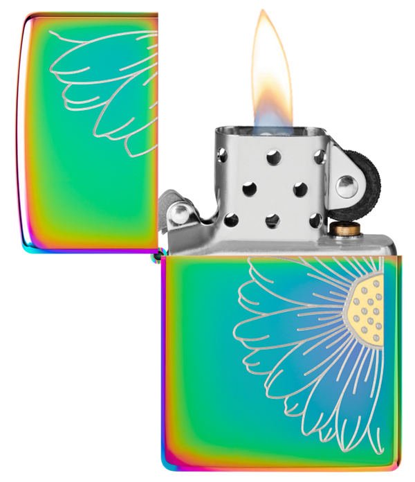 Zippo Flower Laser Two-Tone Design, Multi Color Lighter #48668