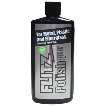 Flitz Liquid Metal Polish for Metal, Plastic & Fiberglass 225 mL Bottle #LQ04587