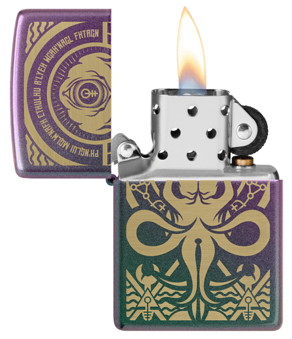 Zippo Cthulu Spiritual Laser Engrave Design, Iridescent Lighter #48671