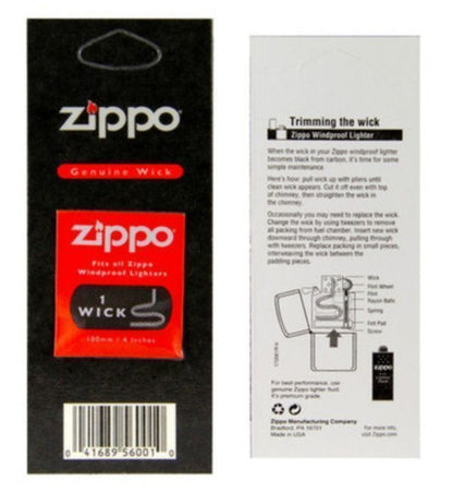Zippo Display Box (24) Replacement Wicks, Individually Carded #2425