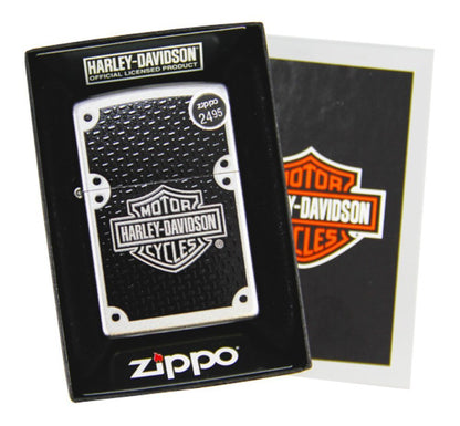 Zippo Harley Davidson Carbon Fiber , Satin Chrome #24025
