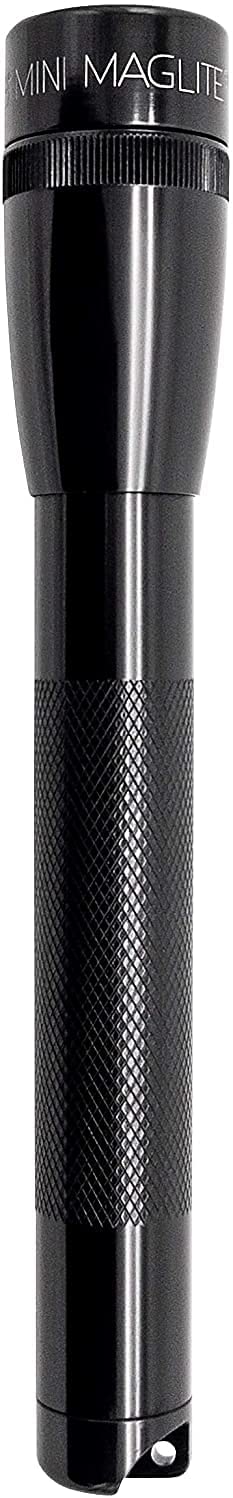 MAGLITE Mini LED Flashlight, Black, 2-Cell AA Batteries + Holster, 127 Lumens #SP2201HL