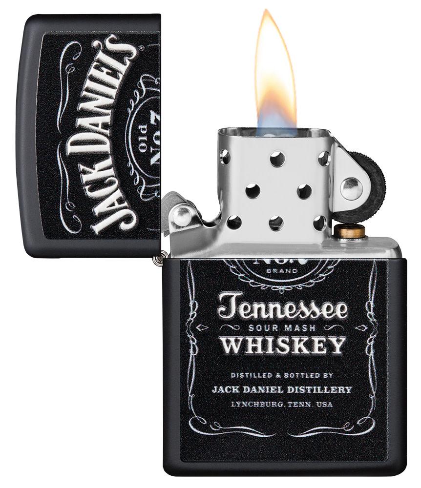 Zippo Jack Daniels Texture Print, Black Matte Lighter #49281