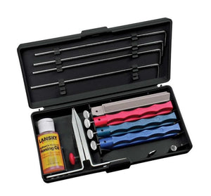 Lansky Universal Knife Sharpening Kit, 4 Stones + Oil + Clamp + Rods #LKUNV