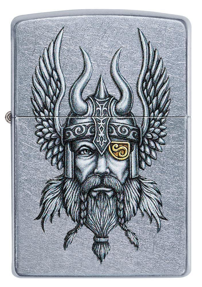 Zippo Nordic Viking Warrior, Street Chrome Finish, Windproof Lighter #29871