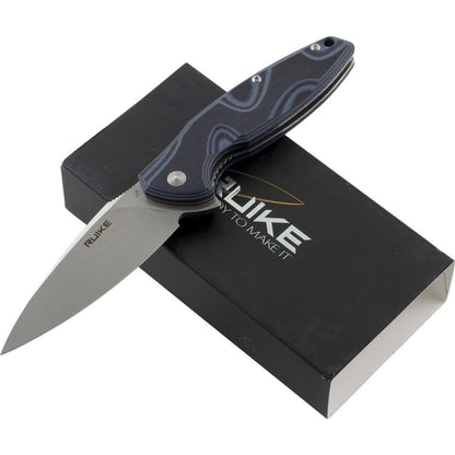 Ruike Folding Knife, Pale Blue & Black, 14C28N Steel #P105K