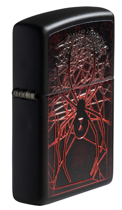 Zippo Spider Design, Textured Print, Black Matte Finish Lighter #49791