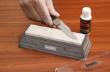 Smith's Abrasives 6" Medium 600 Grit Arkansas Stone, Non-Slip, Plastic Lid #MBS6