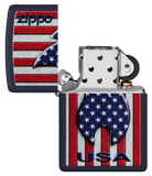 Zippo USA Flag Stars and Stripes Design, Navy Matte Lighter #48560