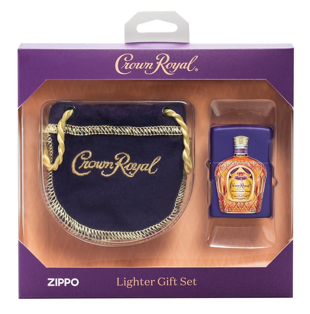 Zippo Crown Royal Purple Matte Lighter + Small Pouch Gift Set #49661