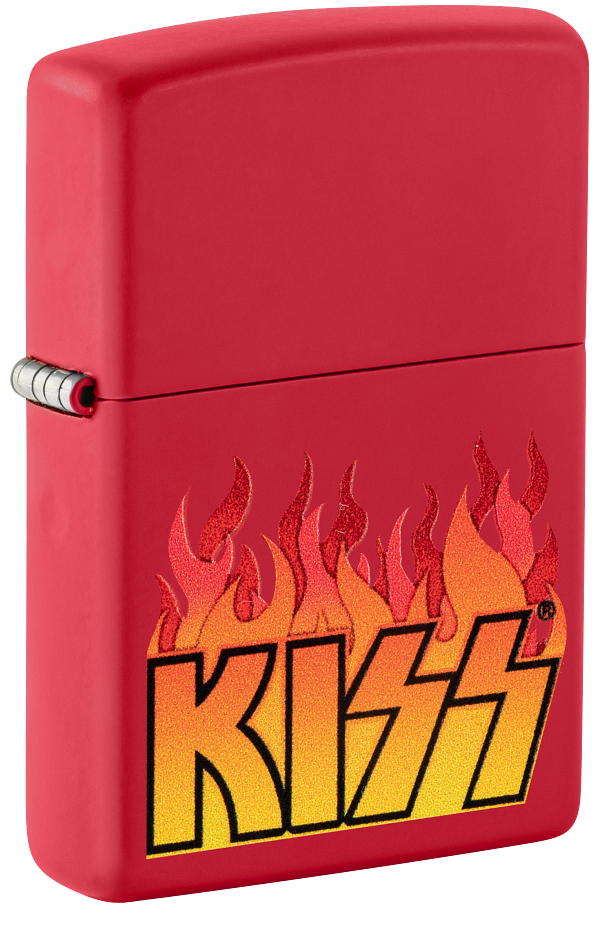 Zippo KISS Rock Band Fire Design, Red Matte Lighter #48642