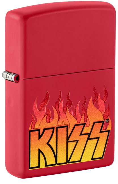 Zippo KISS Rock Band Fire Design, Red Matte Lighter #48642