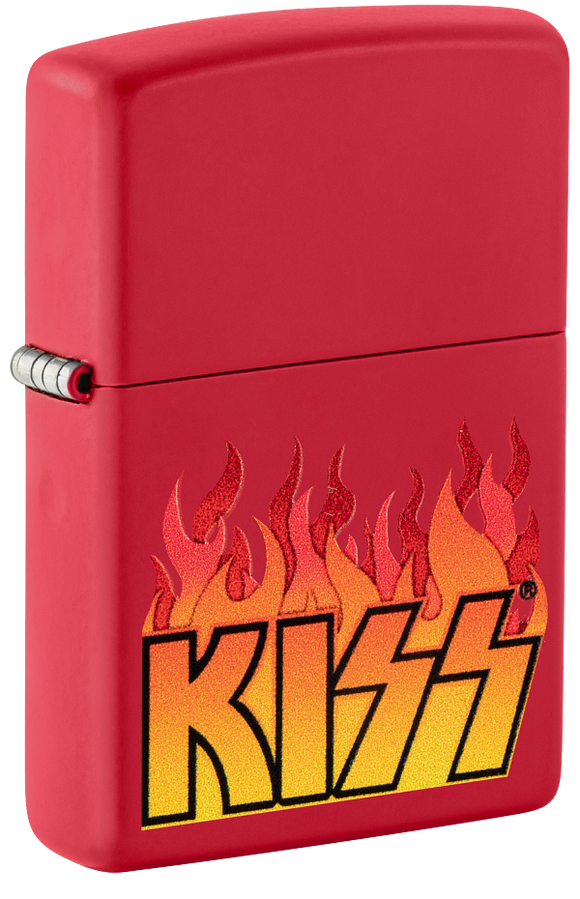 Zippo KISS Rock Band Fire Design, Red Matte Lighter #48642