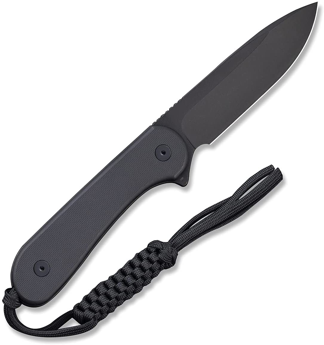 CIVIVI Elementum Black Fixed Blade Knife + Black Kydex Clip Sheath #C2105A