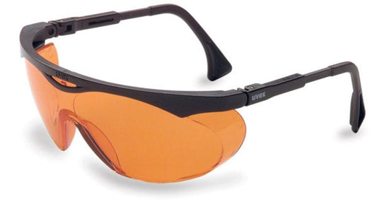 Uvex Genesis Safety Glasses, Black Frame, Orange Anti-Fog Lens #S1933X