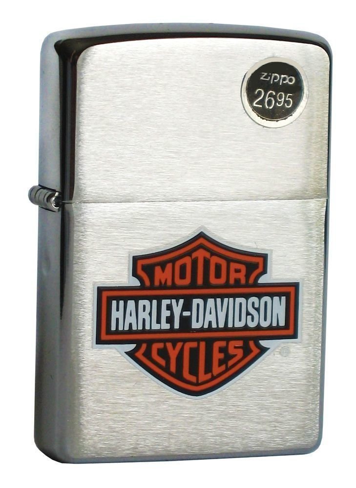 Zippo Harley-Davidson Logo Lighter, Brushed Chrome H-D #200HD.H252