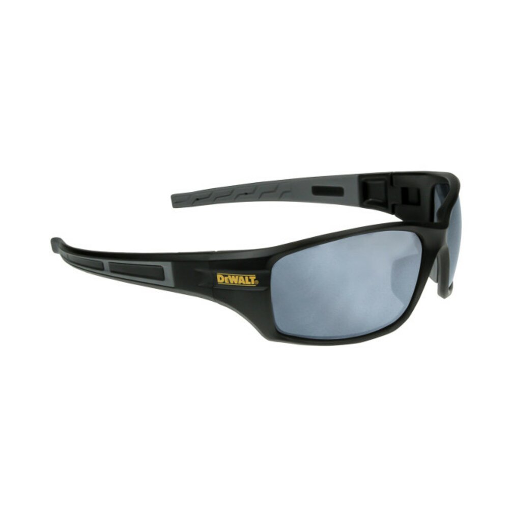 DeWalt Auger Safety Glasses, Black Frame, Wrap Silver Mirror Lens #DPG101-6D
