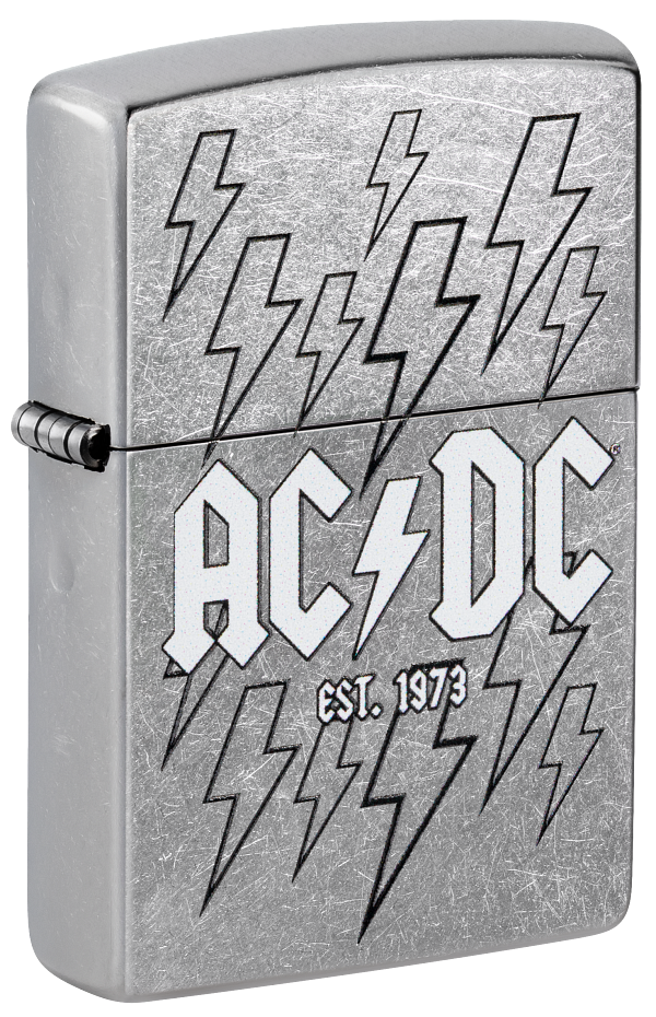 Zippo AC/DC Lightning Bolt Design, Street Chrome Lighter #48641 – Benhalex