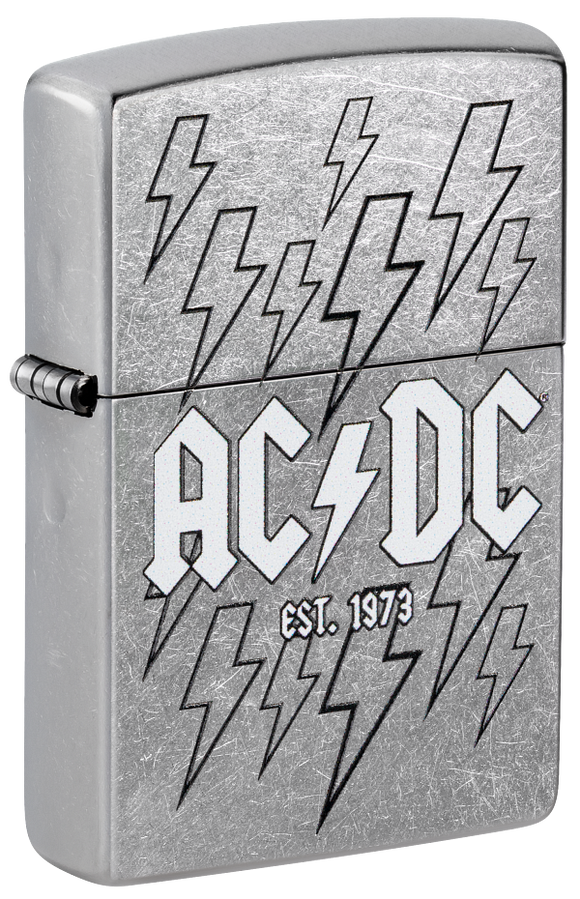 Zippo AC/DC Lightning Bolt Design, Street Chrome Lighter #48641