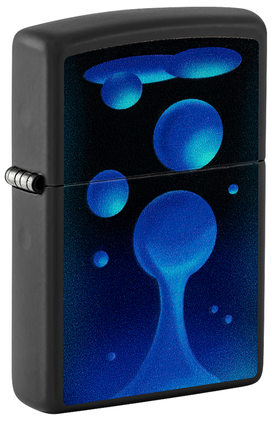 Zippo Lava Lamp Black Light Design, Black Matte Lighter #48675
