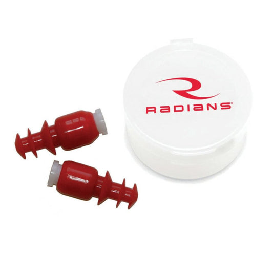 Radians Cease Fire Earplugs + Carrying Case, Red, Washable Reusable #CF7000BP