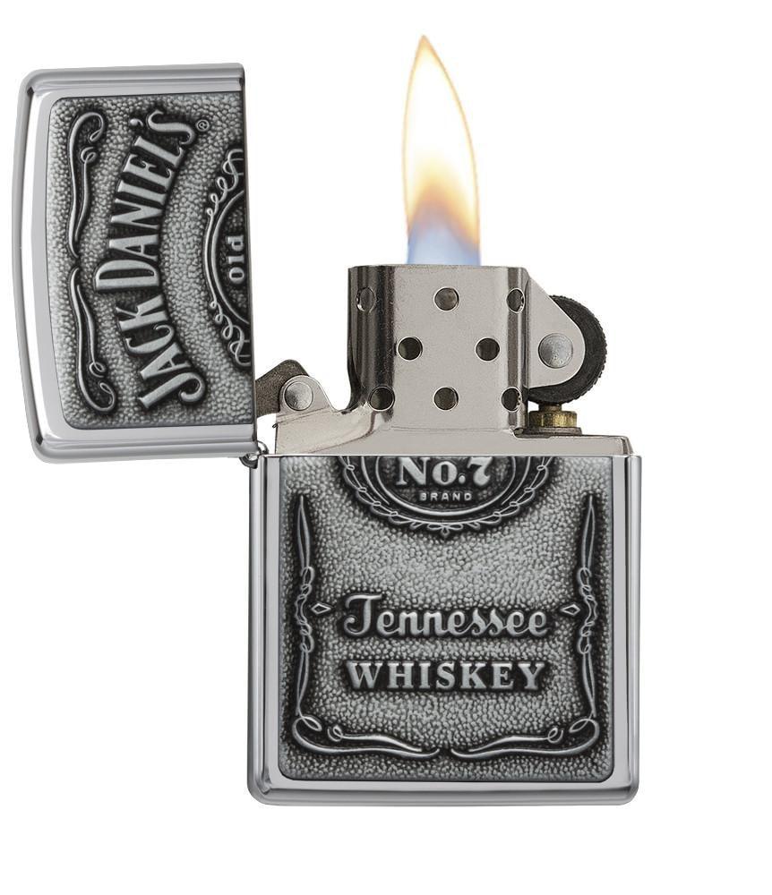Zippo Jack Daniels Tennessee Whiskey Emblem, High Polish Chrome Lighter #250JD.427