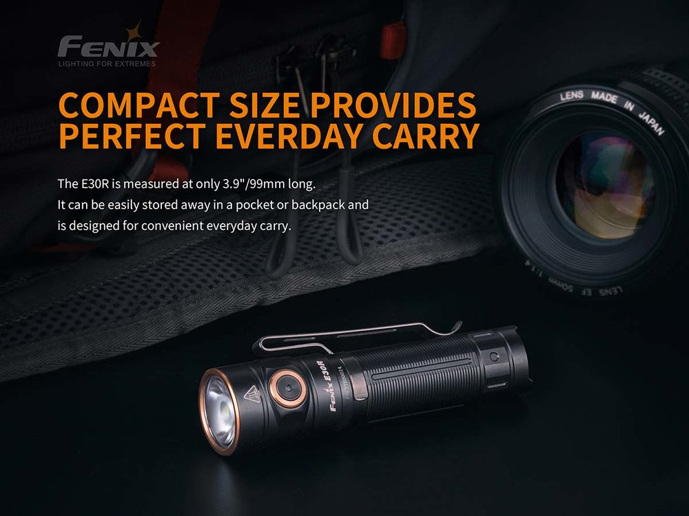 Fenix E30R, 1600 Lumens Rechargeable Flashlight, Battery Included #E30R