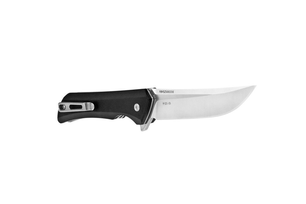 Ruike Hussar, 14C28N Plain Blade, Black G-10 Handle + Pocket Clip #P121B