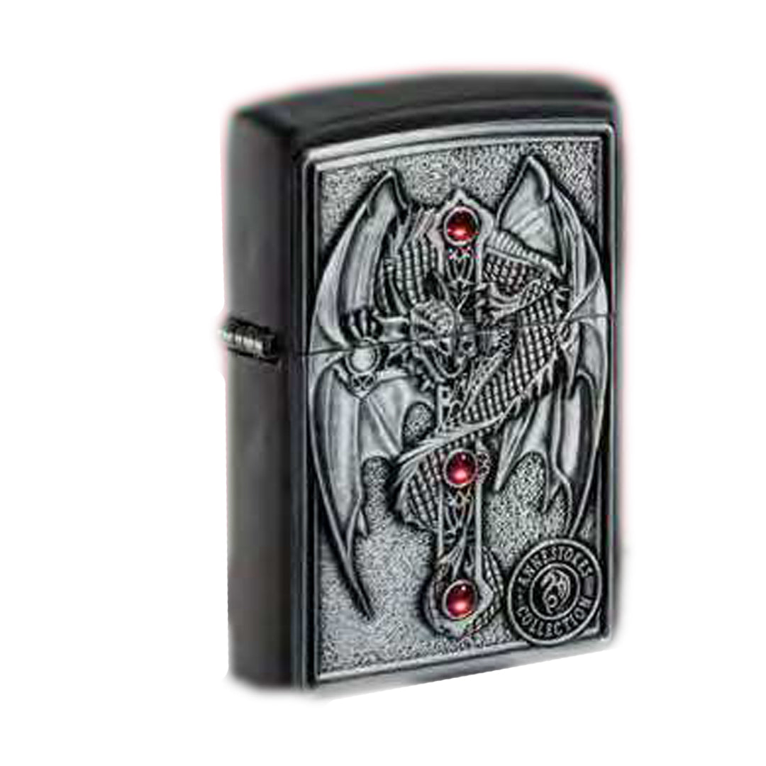 Zippo Anne Stokes Dragon Emblem, Black Matte Finish Windproof Lighter #49755