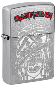 Zippo Iron Maiden Lustre Etch Design, Street Chrome Lighter #48667