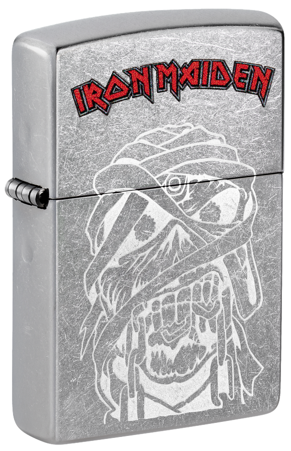 Zippo Iron Maiden Lustre Etch Design, Street Chrome Lighter #48667