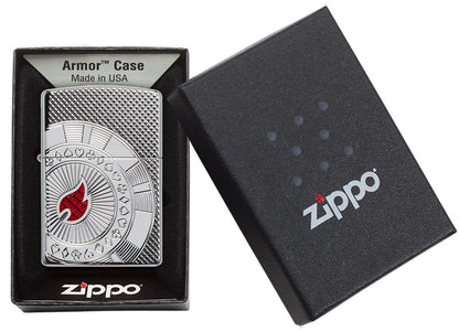 Zippo Poker Chip Design, High Polish Chrome Finish Armor Lighter #49058