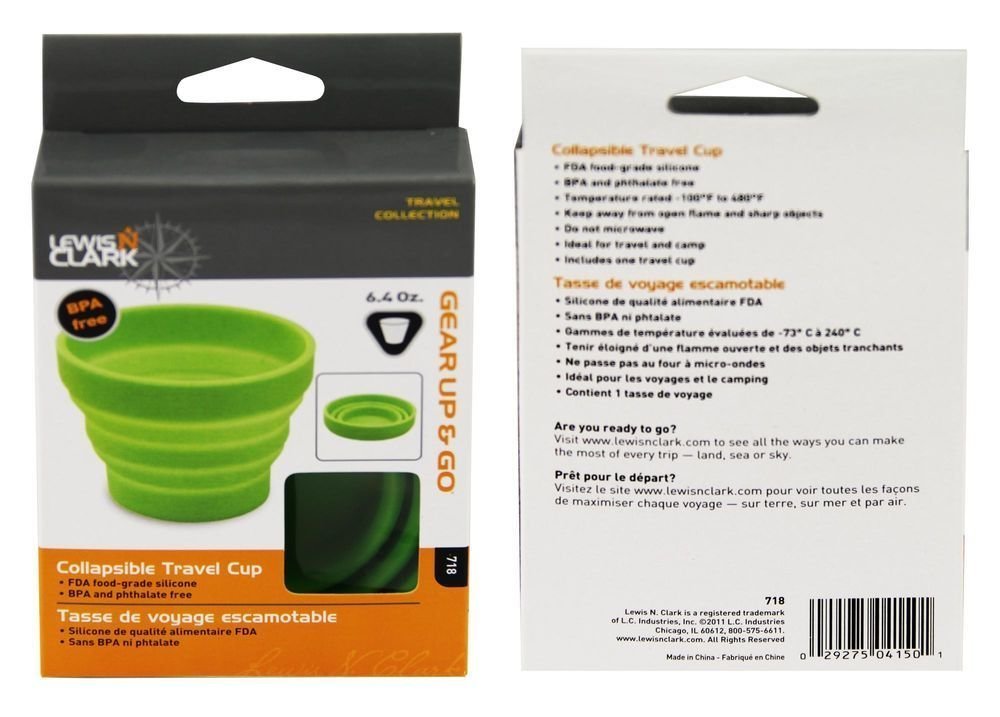 Lewis N. Clark Collapsible Travel Cup, 6.4oz, Green #718