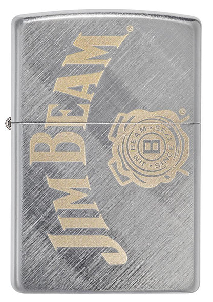 Zippo Jim Beam Logo, Laser Engraved, Diagonal Weave Finish Lighter #49324