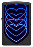 Zippo Pulsing Heart Black Light Design, Black Matte Lighter #48593