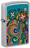 Zippo Hippie Scribbles Design, Street Chrome Lighter #48579