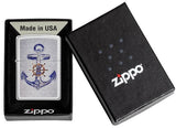 Zippo Anchor and Helm Design, High Polish Chrome Finish, Windproof Lighter #49411